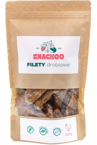 Naturalny suszony gryzak dla psa filety drobiowe 200g