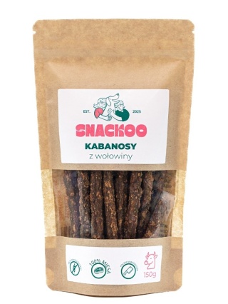 Kabanosy dla psa wołowina 100% mięsa Snackoo 150g