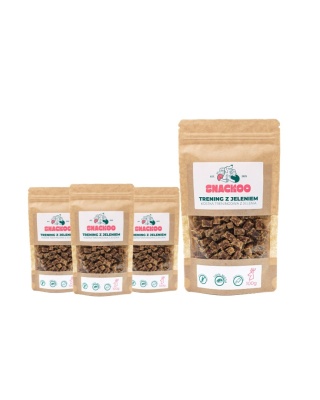 Naturalne smaczki dla psa z jelenia 4x100g Snackoo