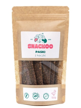 Przysmak dla psa paski mięsne kaczka 100% mięsa Snackoo 150g