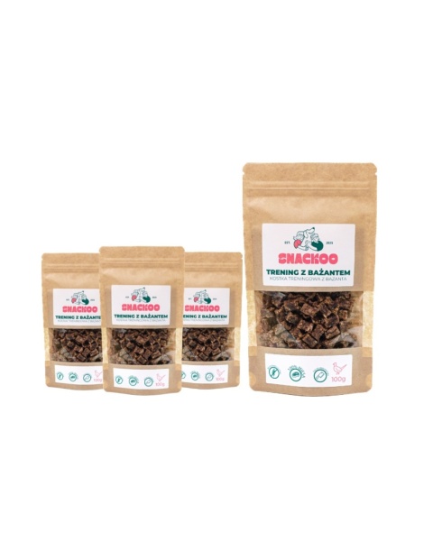 Naturalne smaczki dla psa z bażanta 4x100g Snackoo