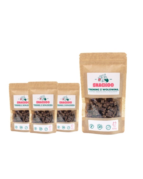 Naturalne smaczki dla psa z wołowiny 4x100g Snackoo